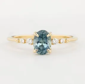 Estel Luxe Ring - 1.12ct Blue Green Montana Sapphire (One of a kind)