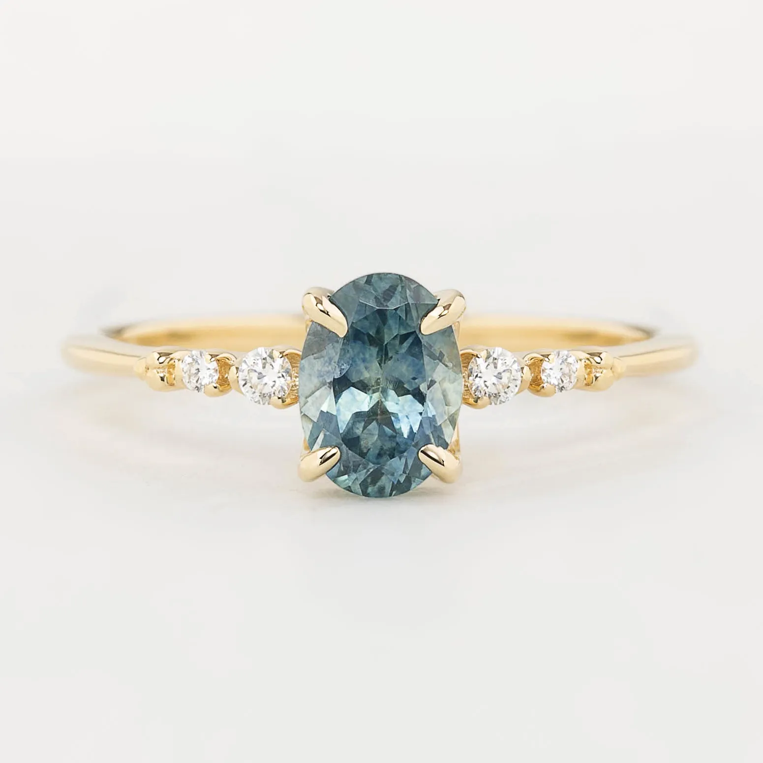 Estel Luxe Ring - 1.12ct Blue Green Montana Sapphire (One of a kind)