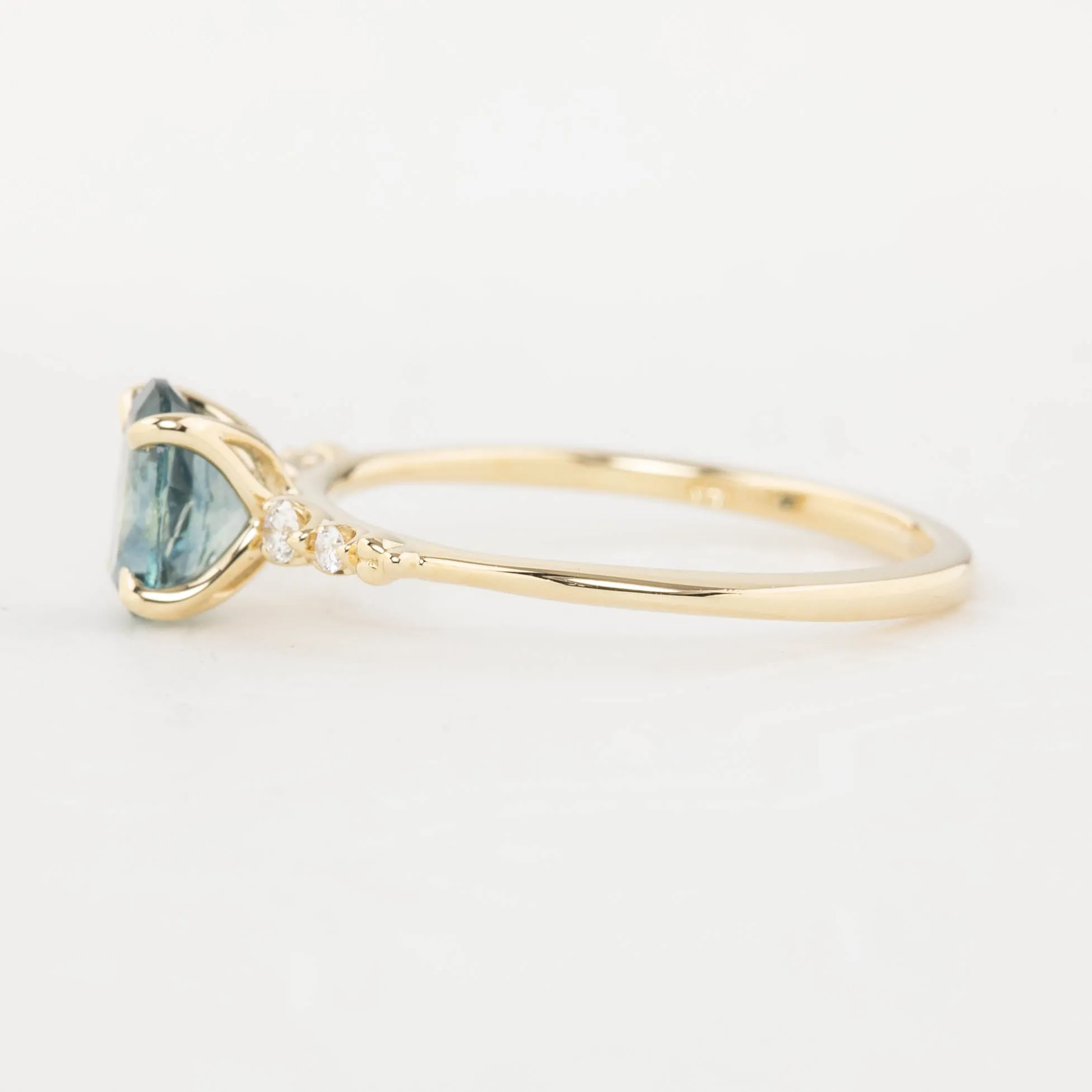 Estel Luxe Ring - 1.12ct Blue Green Montana Sapphire (One of a kind)