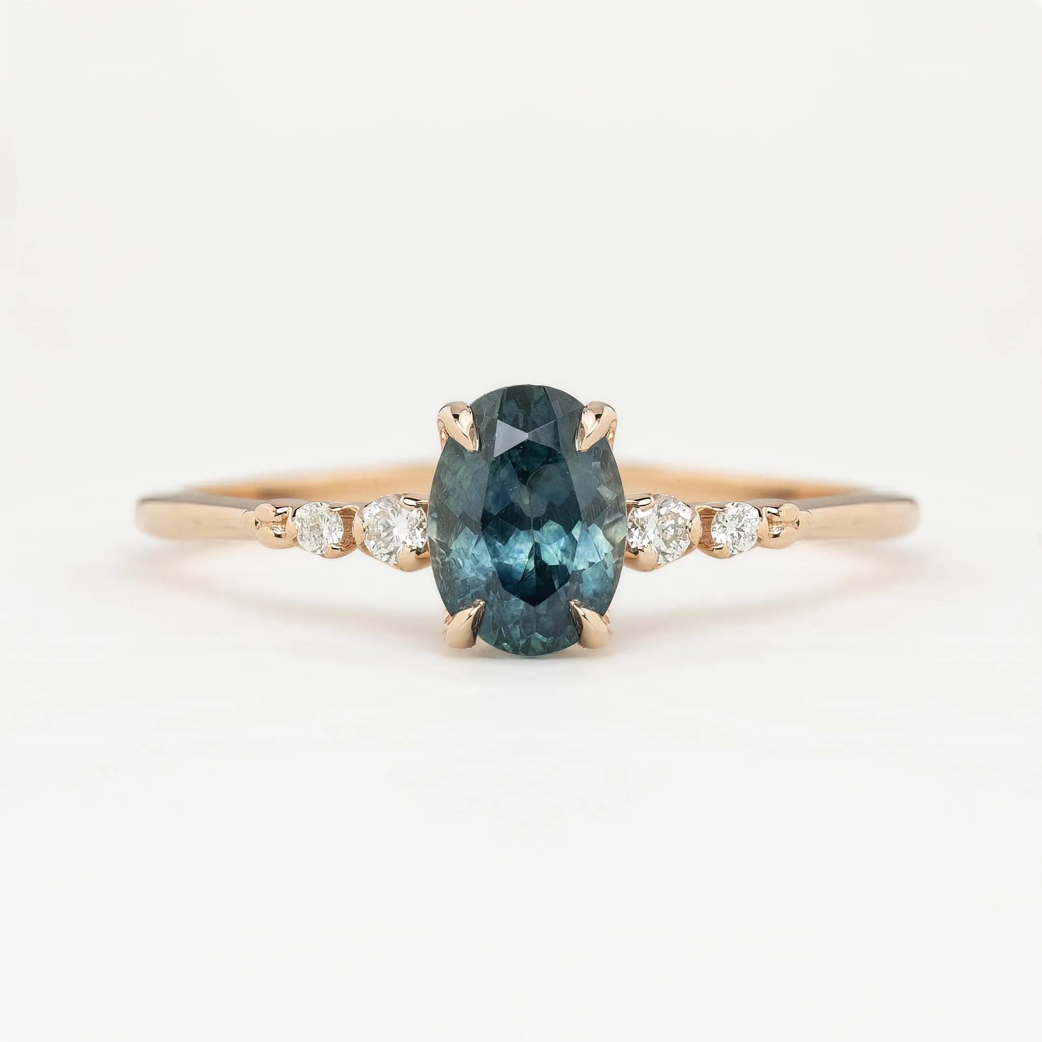 Estel Luxe Ring - 1.15ct Montana Sapphire Ring, 14K Rose Gold, One of a kind