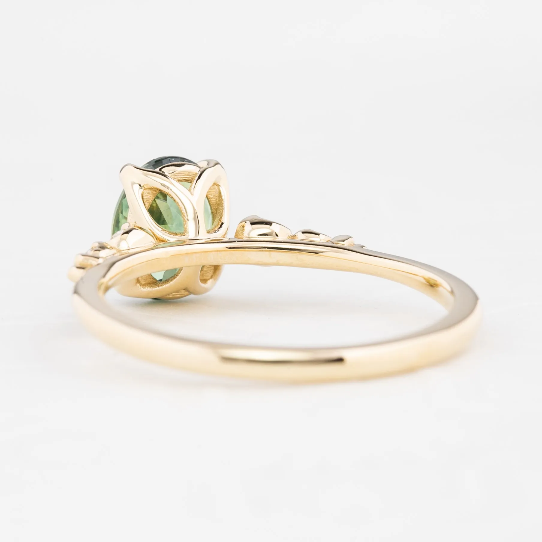 Estel Luxe Ring 1.46ct Green Montana Sapphire, 14k Yellow Gold (One of a kind)