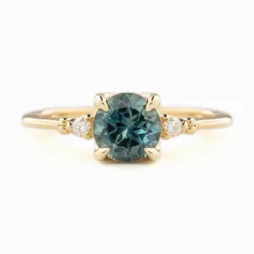 Estel Ring 1.39ct Teal Blue Montana Sapphire, 14k Yellow Gold (One of a kind)