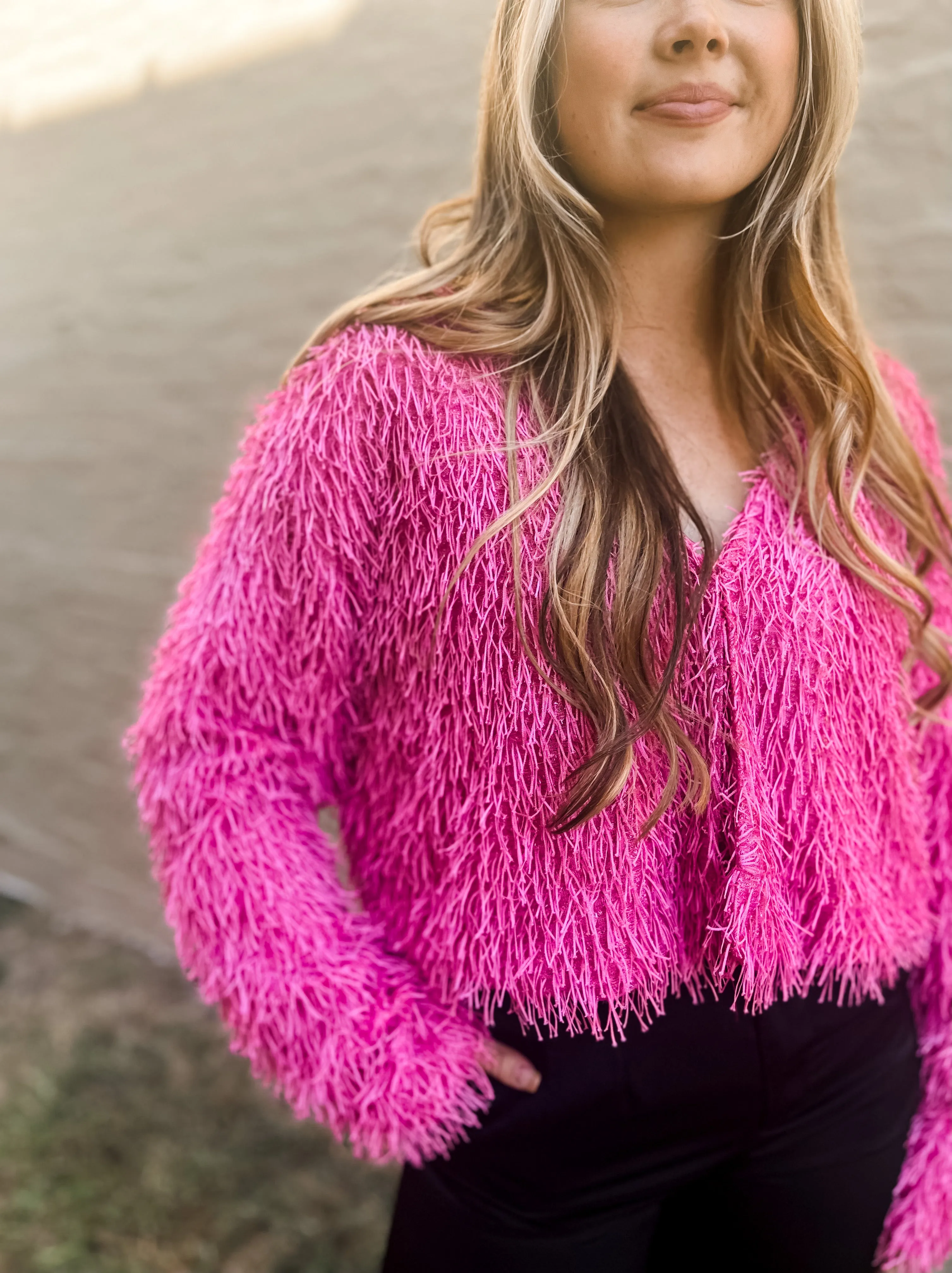 Festive Feather Crop Jacket