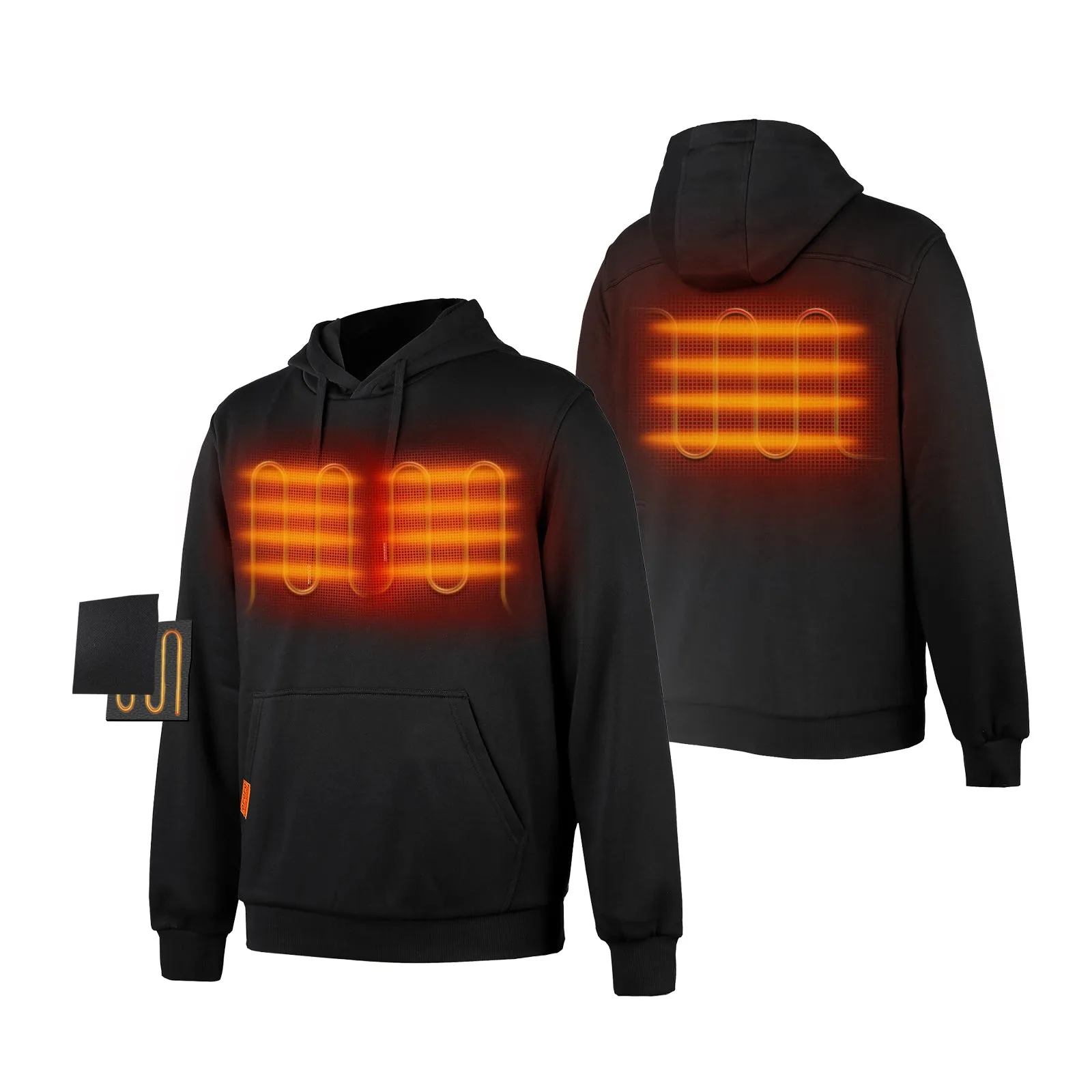 Final Sale - Unisex Heated Pullover Hoodie with Heating on Chests