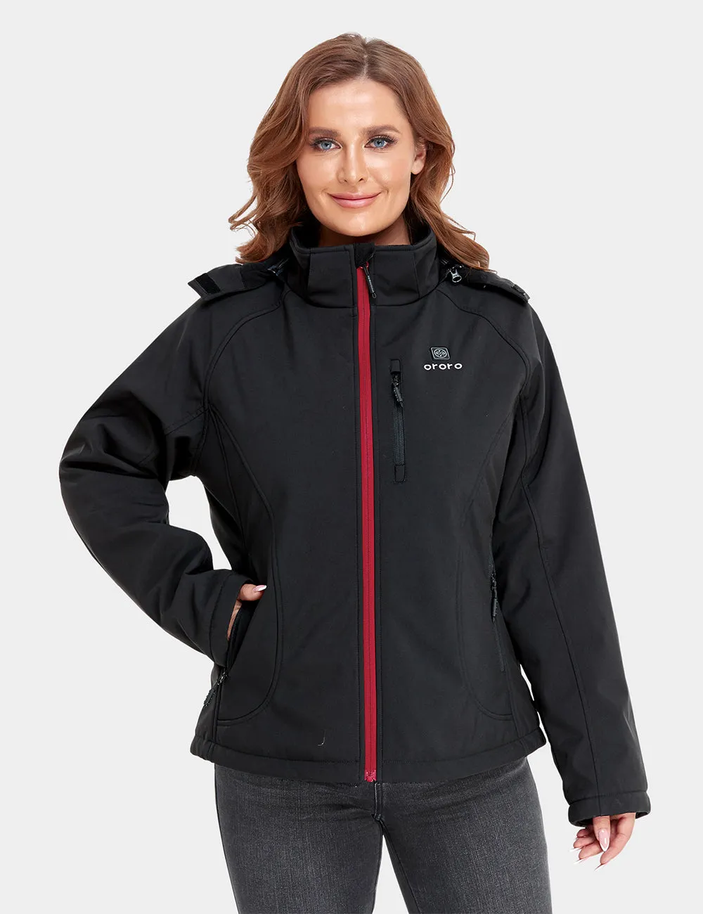 Final Sale - Women's Heated Jacket - Black & Red (with B19G Battery)