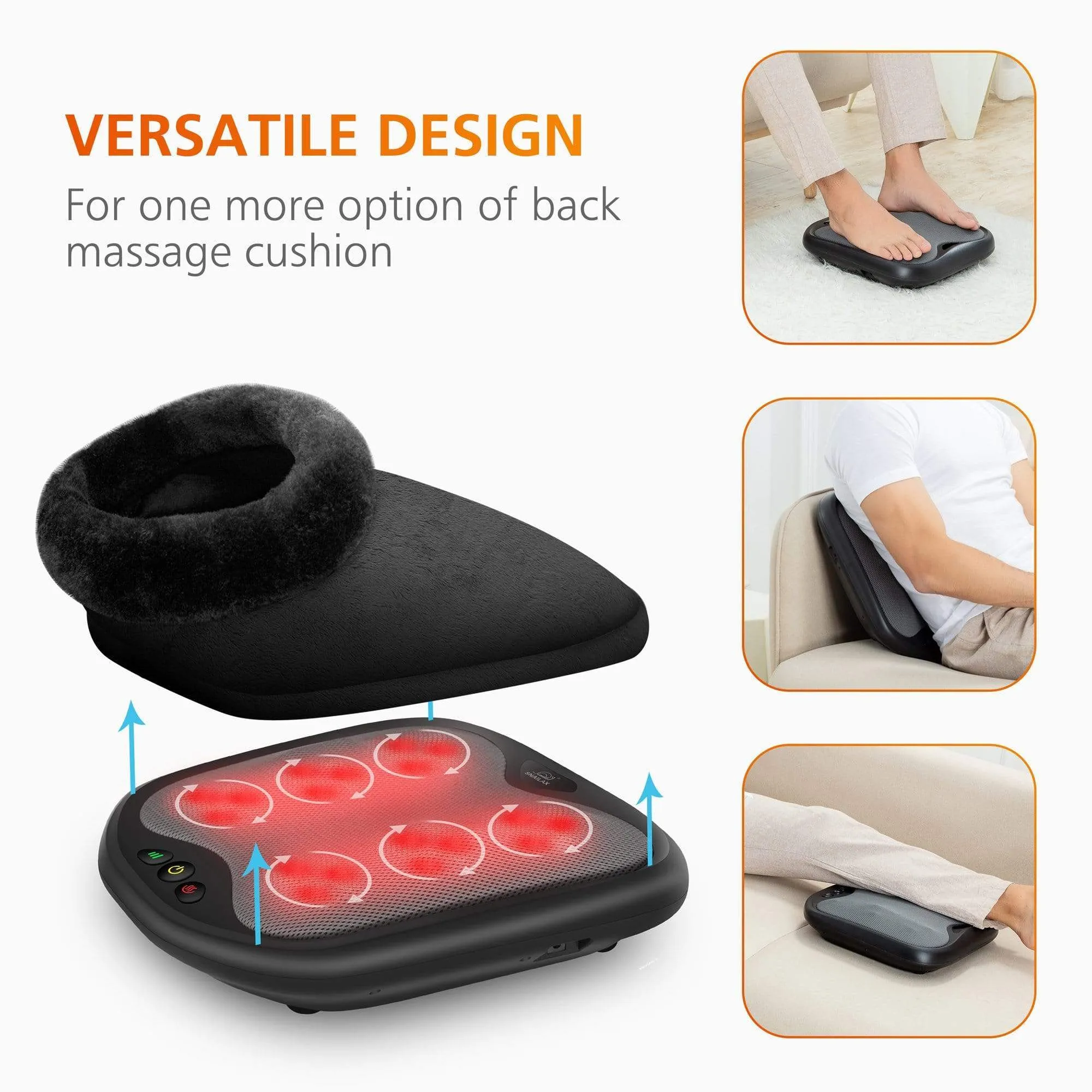 Foot Massager with Heat,Shiatsu Heated Feet Massager Machine  - 593G