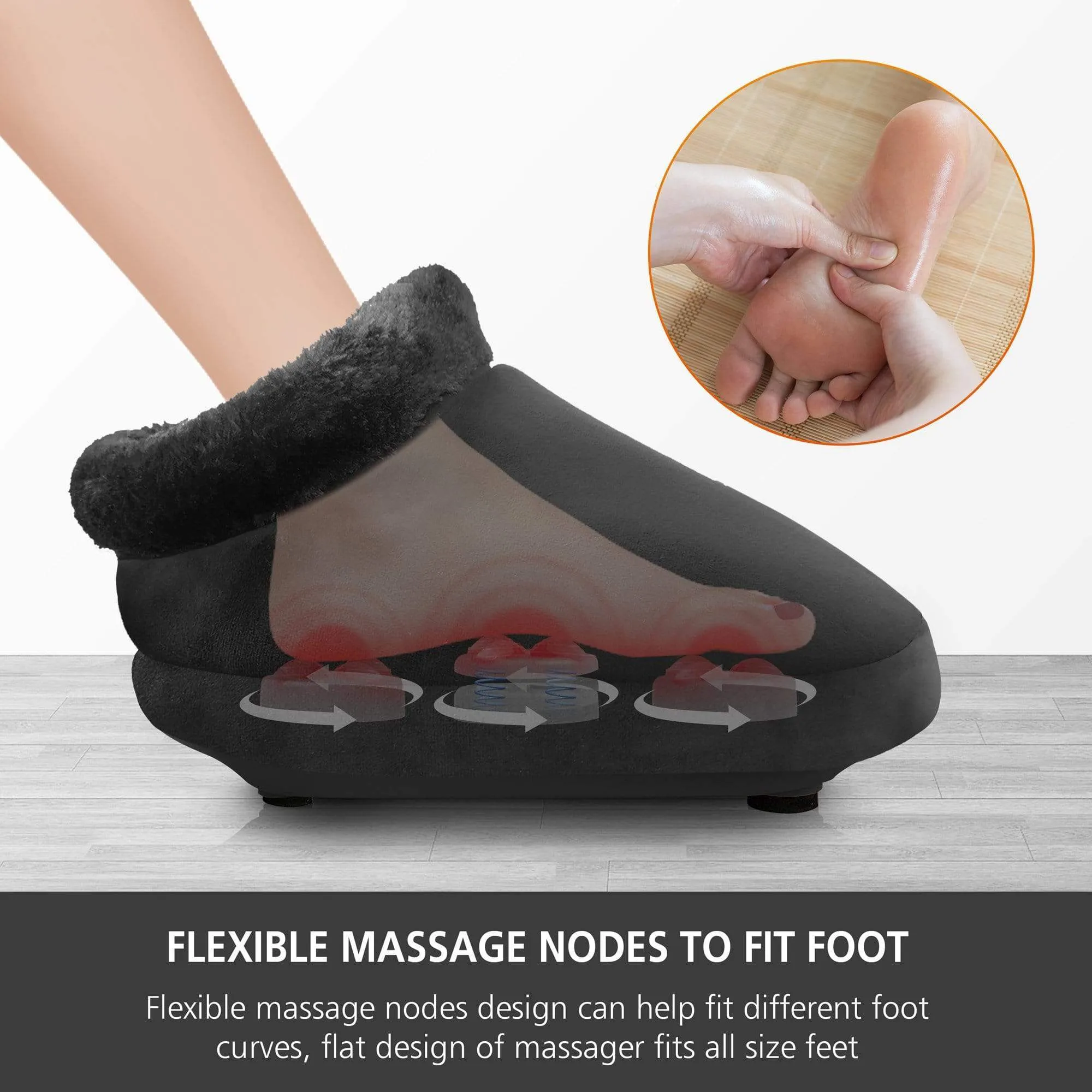 Foot Massager with Heat,Shiatsu Heated Feet Massager Machine  - 593G