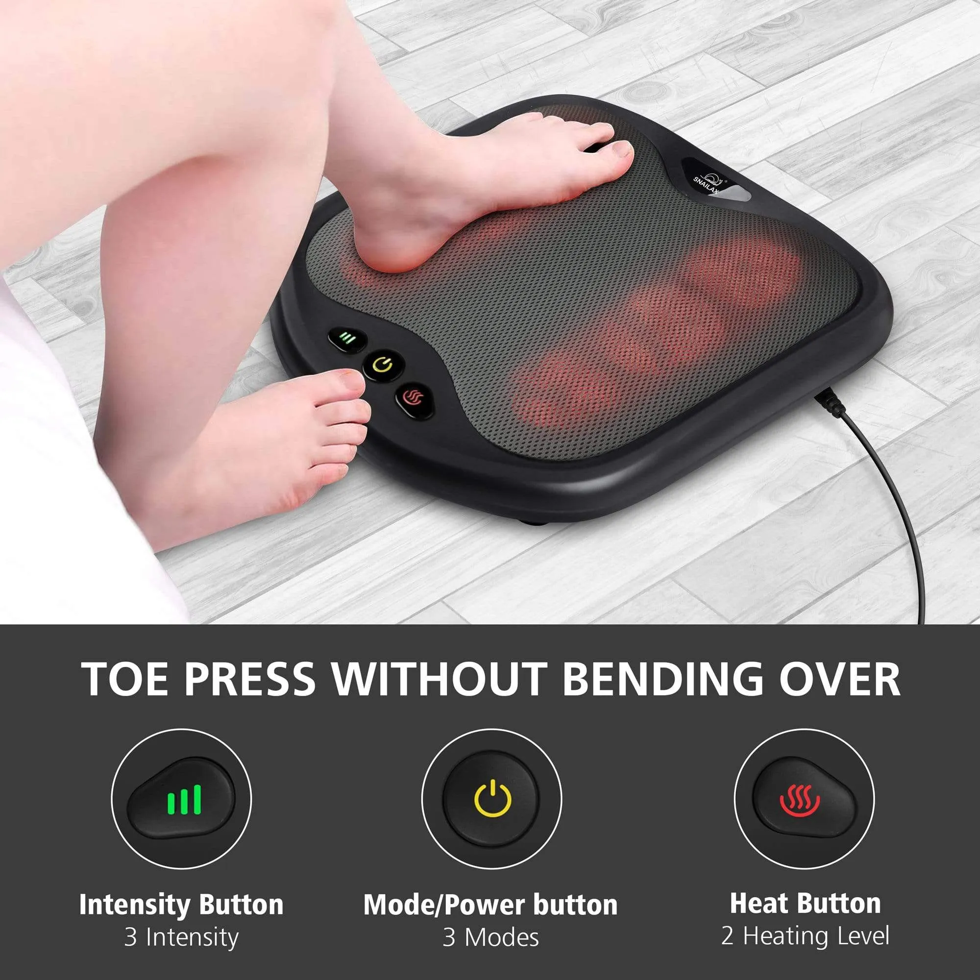 Foot Massager with Heat,Shiatsu Heated Feet Massager Machine  - 593G