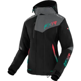 FXR Edge Womens Jacket Black/Heather Grey/Mint/Coral Fade