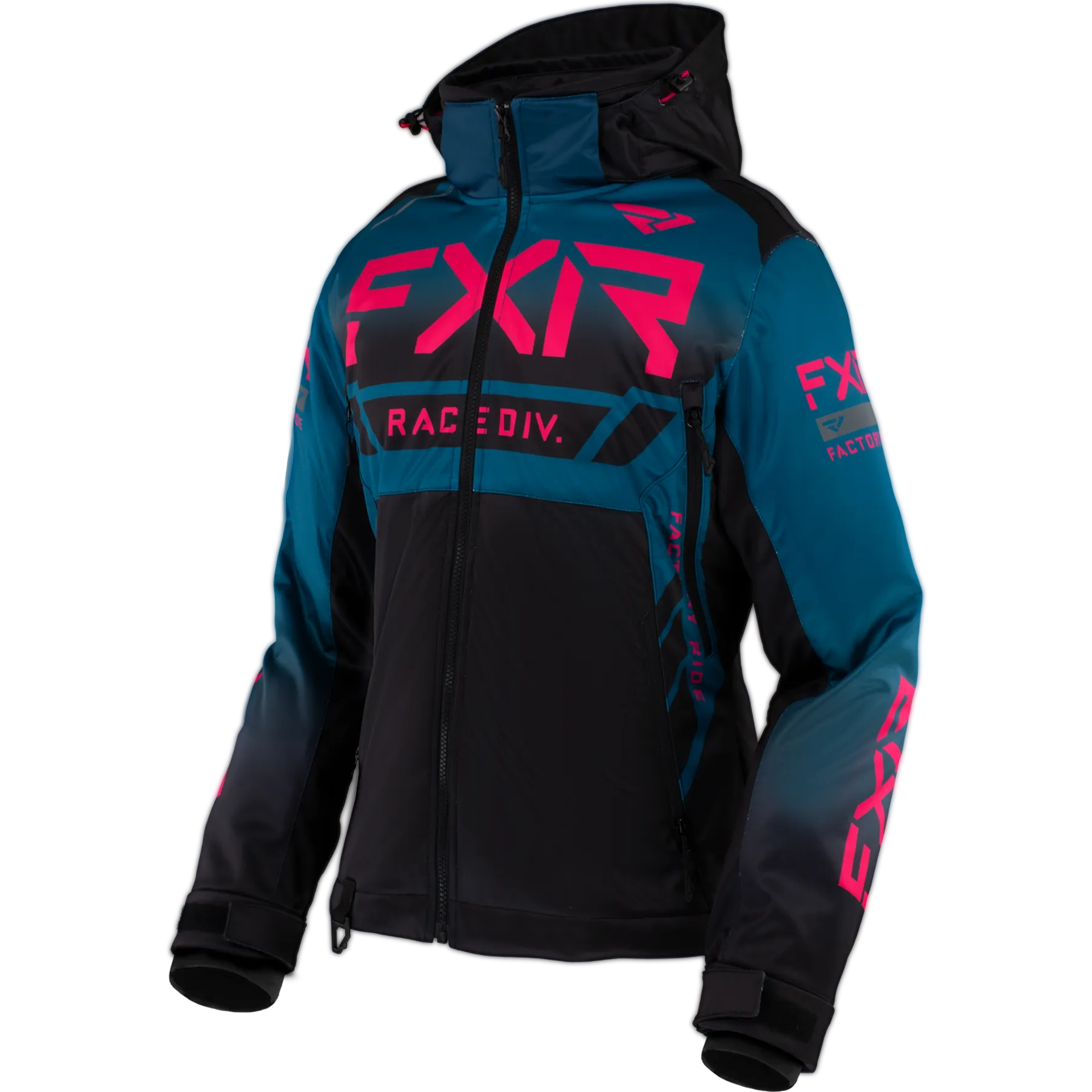 FXR RRX Womens Jacket Black/Ocean/Fuchsia