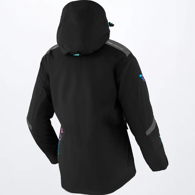 FXR Women's Edge Jacket Black/Heather Grey/Sky Blue/Electric Pink