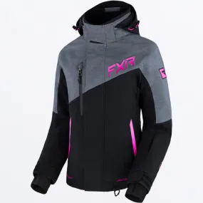 FXR Women's Edge Jacket Black/Mid Grey Heather/Raspberry Fade