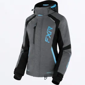 FXR Women's Pulse Jacket Mid Grey Heather/Black/Sky Blue