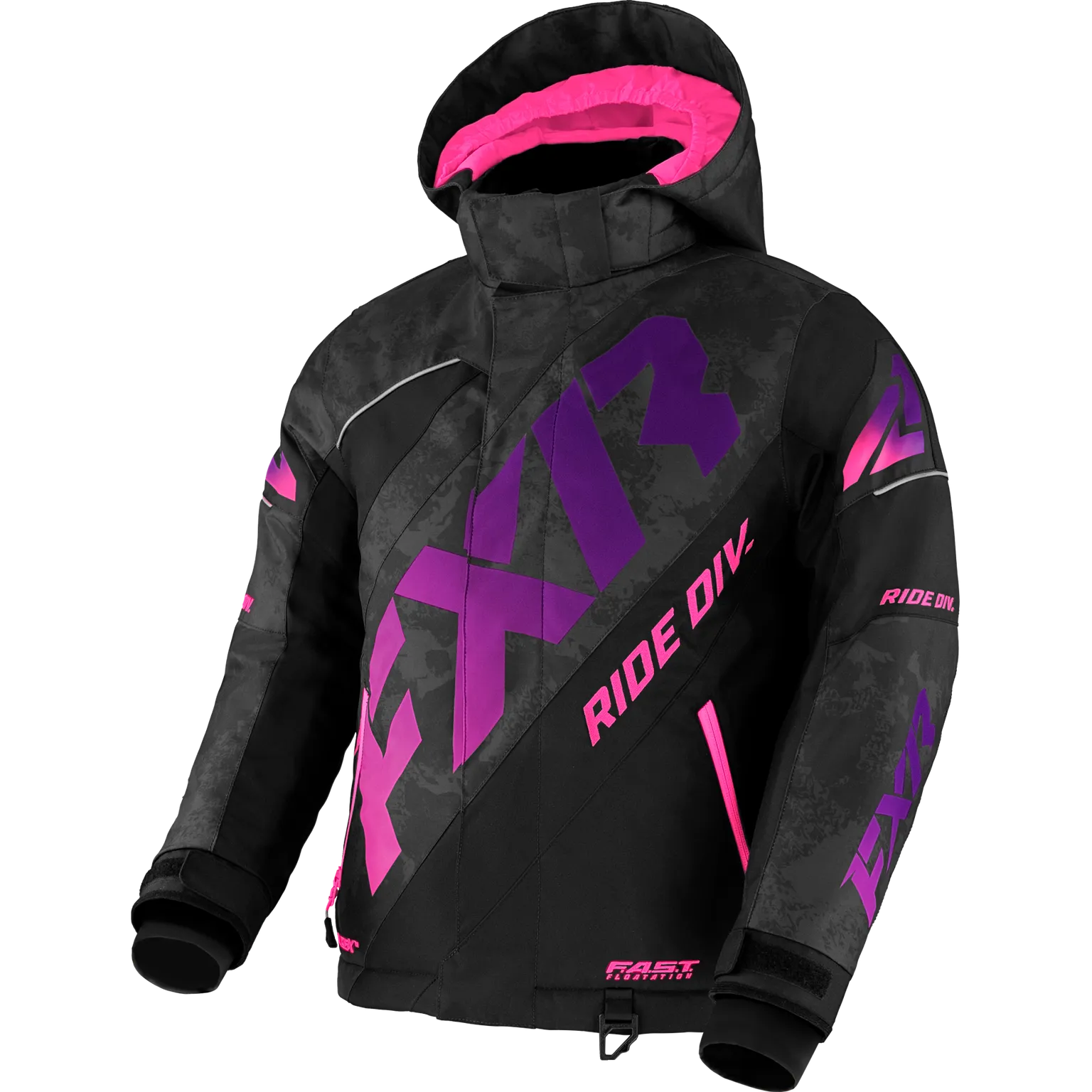 FXR Youth CX Jacket Black Camo/Purple Fade