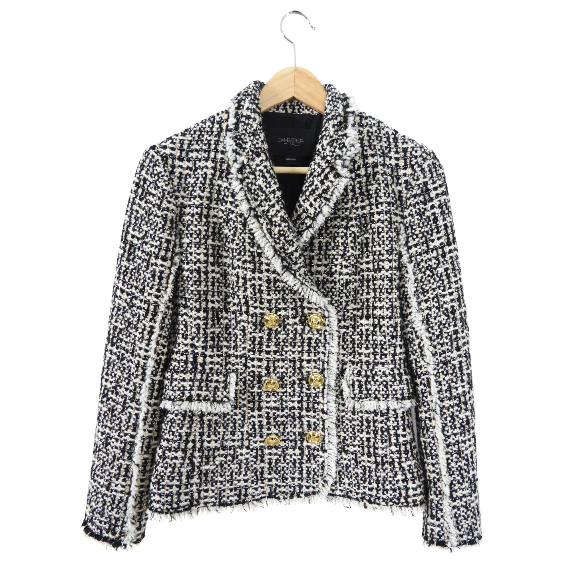 Giambattista Valli Black and Ivory Tweed Jacket - IT42 / XS