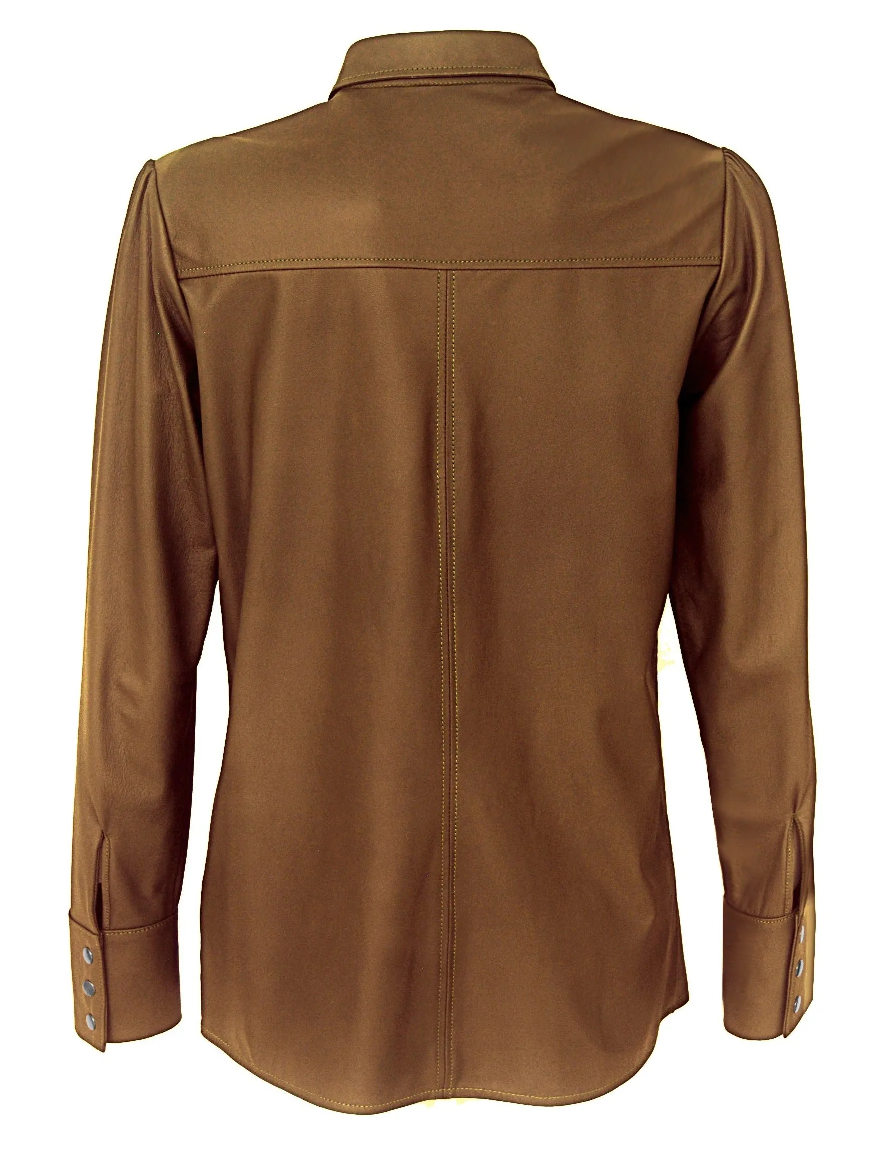 HARVEY LEATHER SHIRT - TAN