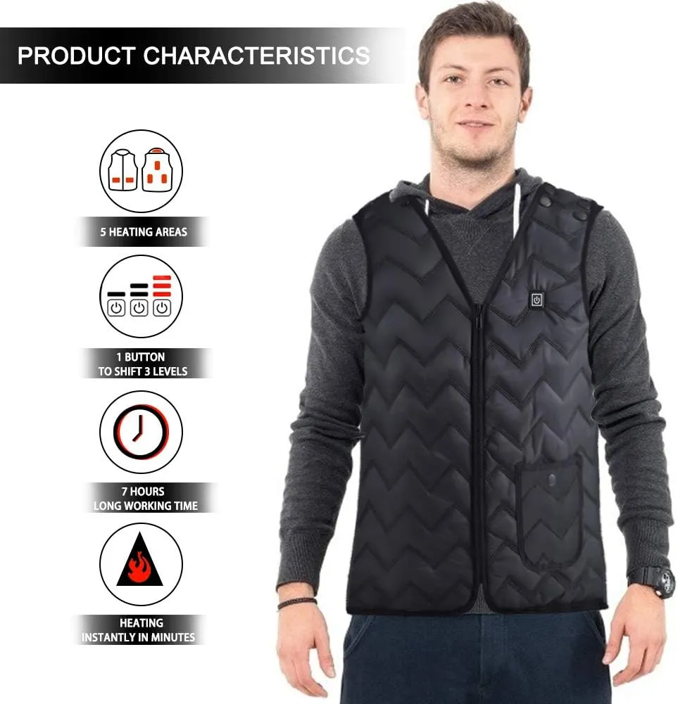 Heated Vest for Men or Women - Use Any USB Power Bank (Sold Separately)