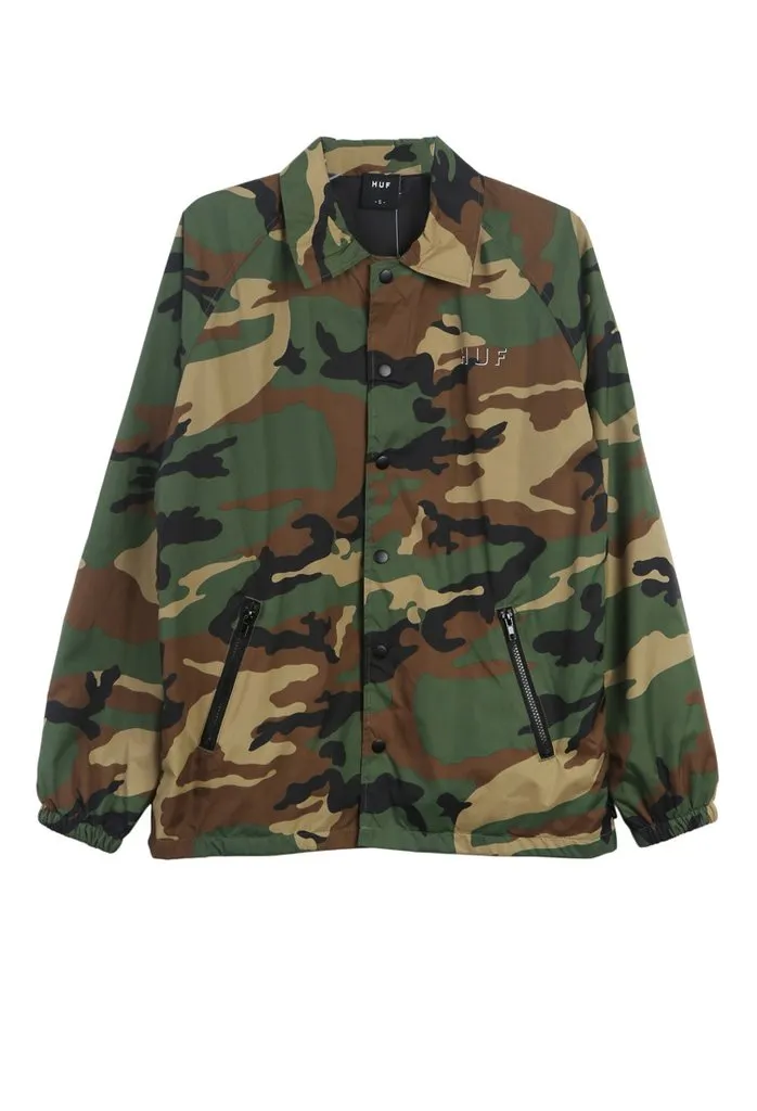 HUF SHADOW COACH JACKET - WOODLAND CAMO