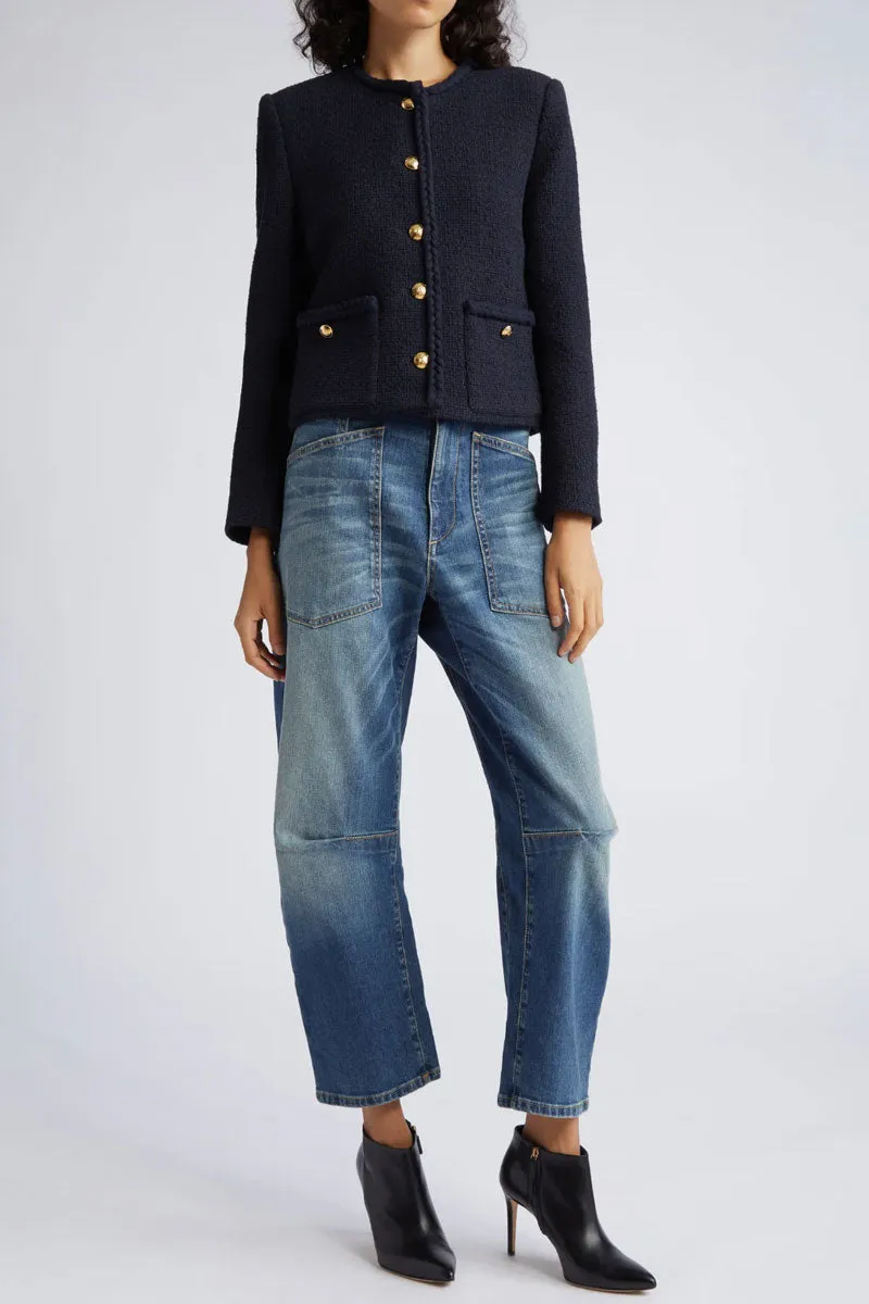 Iman Cropped Jacket - Dark Navy