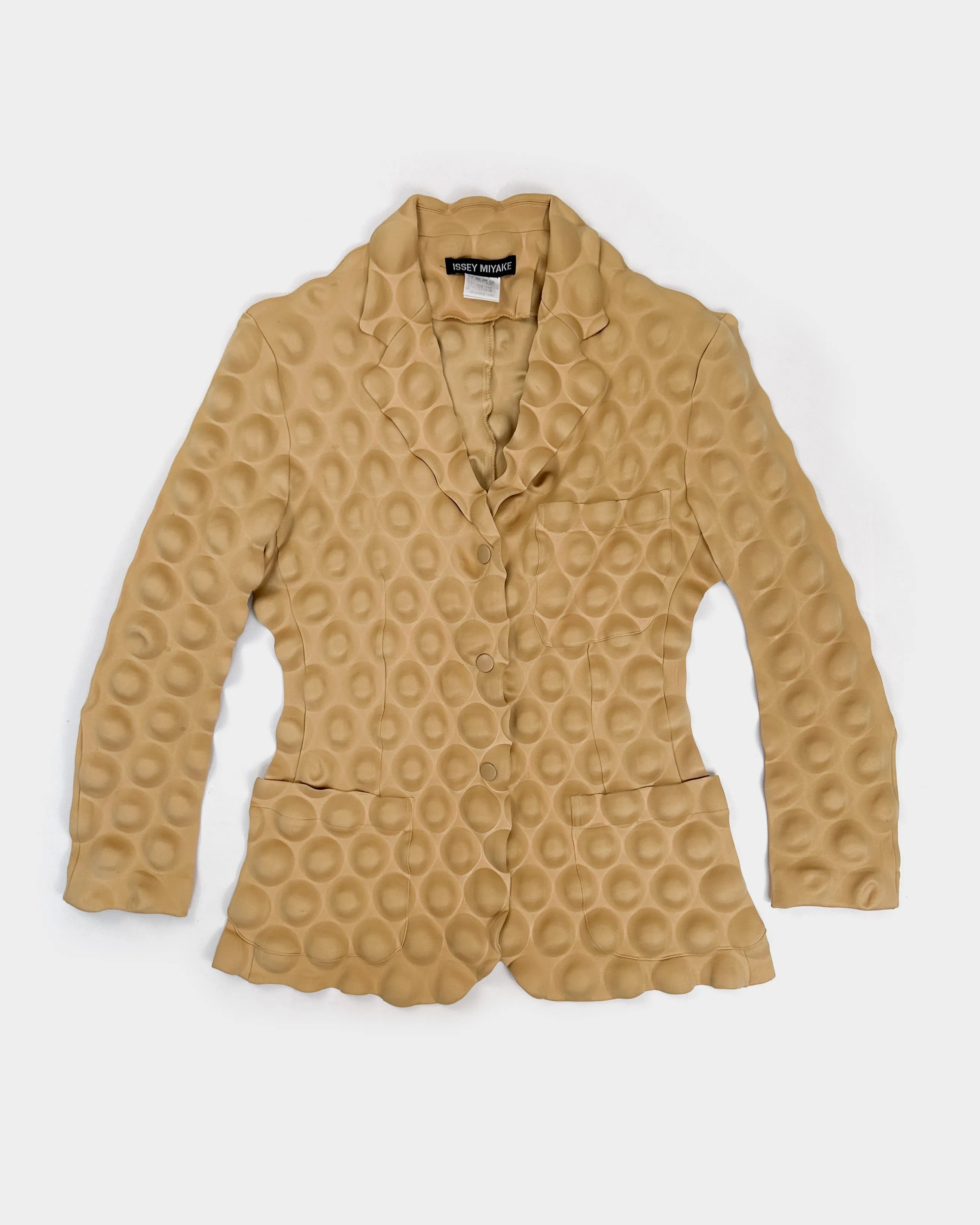 Issey Miyake "Egg Carton" Texture Beige Blazer 2000