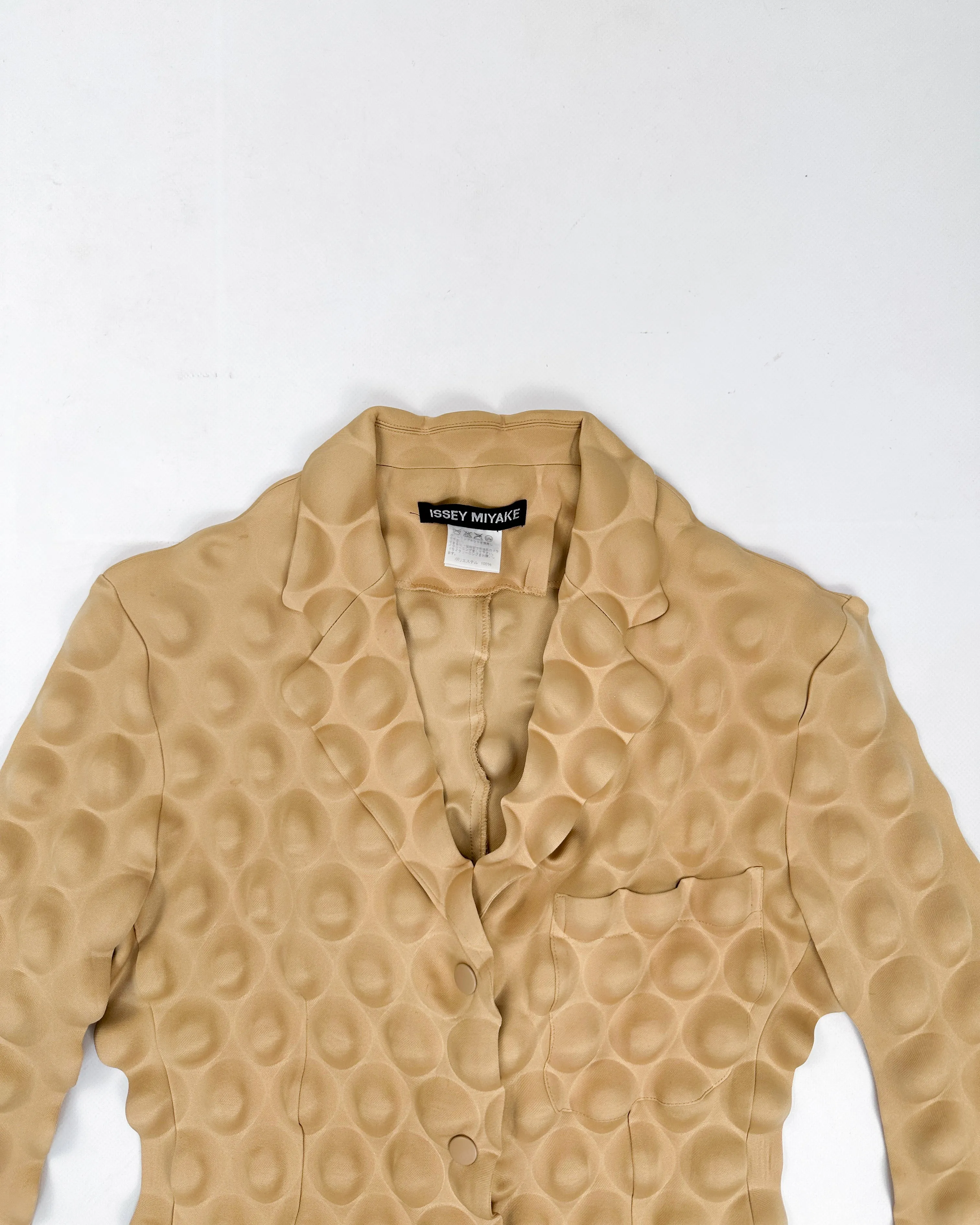 Issey Miyake "Egg Carton" Texture Beige Blazer 2000