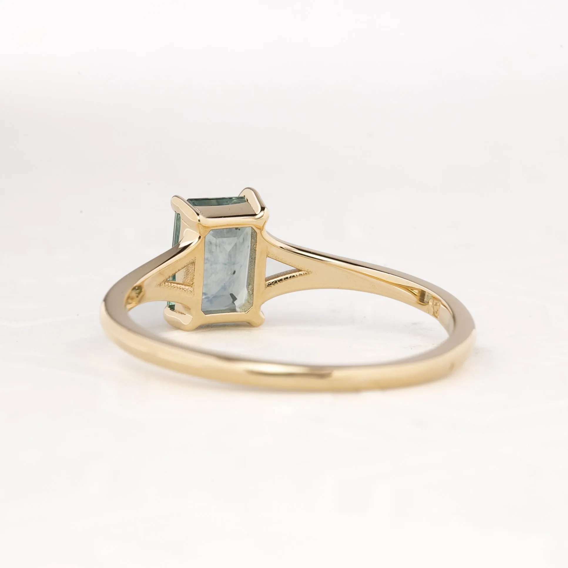 Kylie Ring 1.15ct Light Green Montana Sapphire, 14k Yellow Gold (One of a kind)