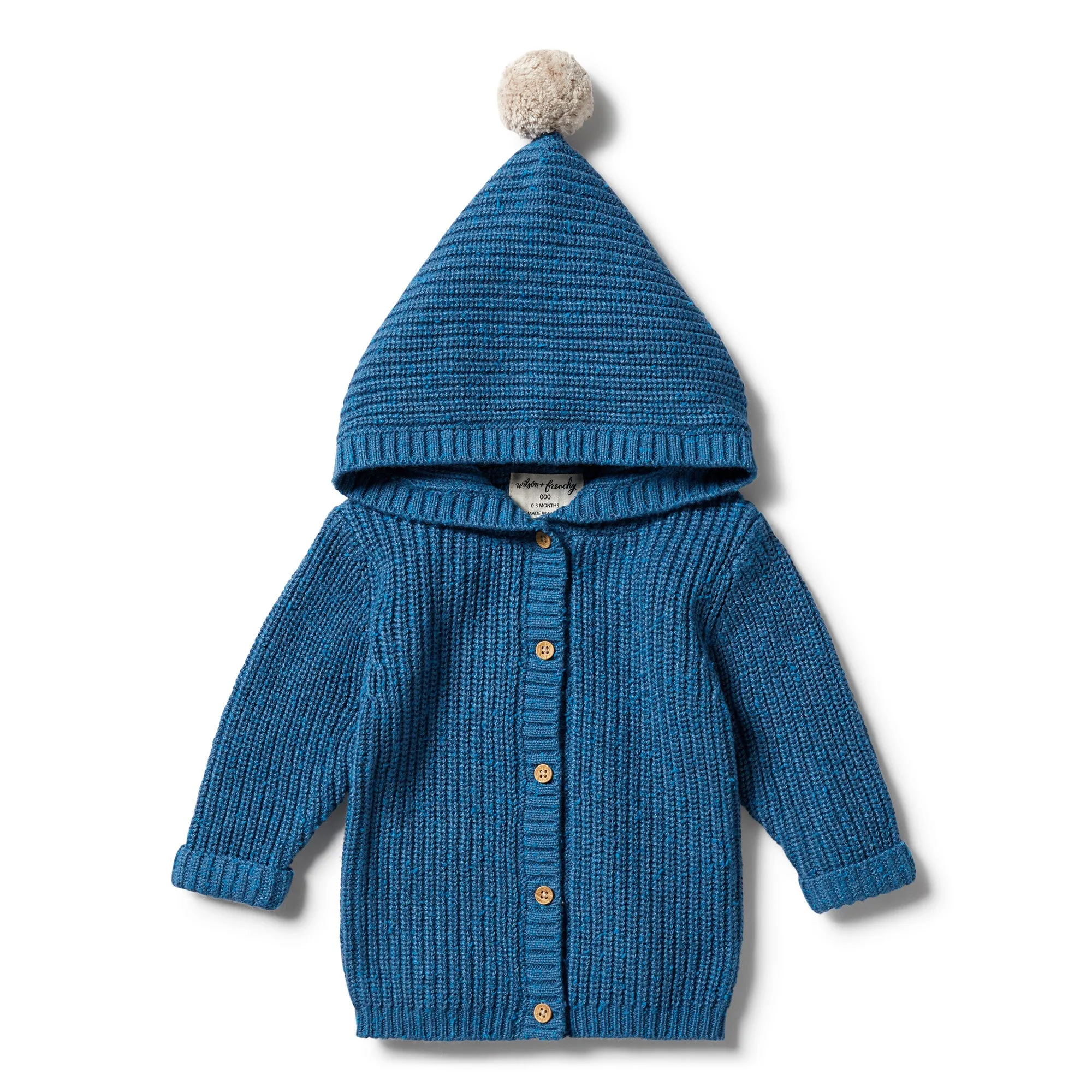 *Last Size* Wilson & Frenchy Knitted Jacket - Denim Fleck -6-12mth