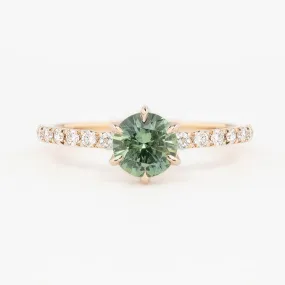 One-of-a-Kind Maria Luxe 0.9ct Light Green Montana Sapphire Ring in 14K Rose Gold