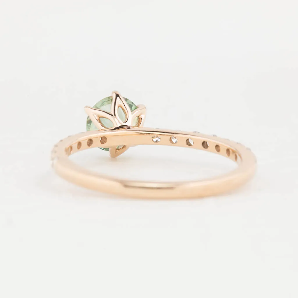 One-of-a-Kind Maria Luxe 0.9ct Light Green Montana Sapphire Ring in 14K Rose Gold