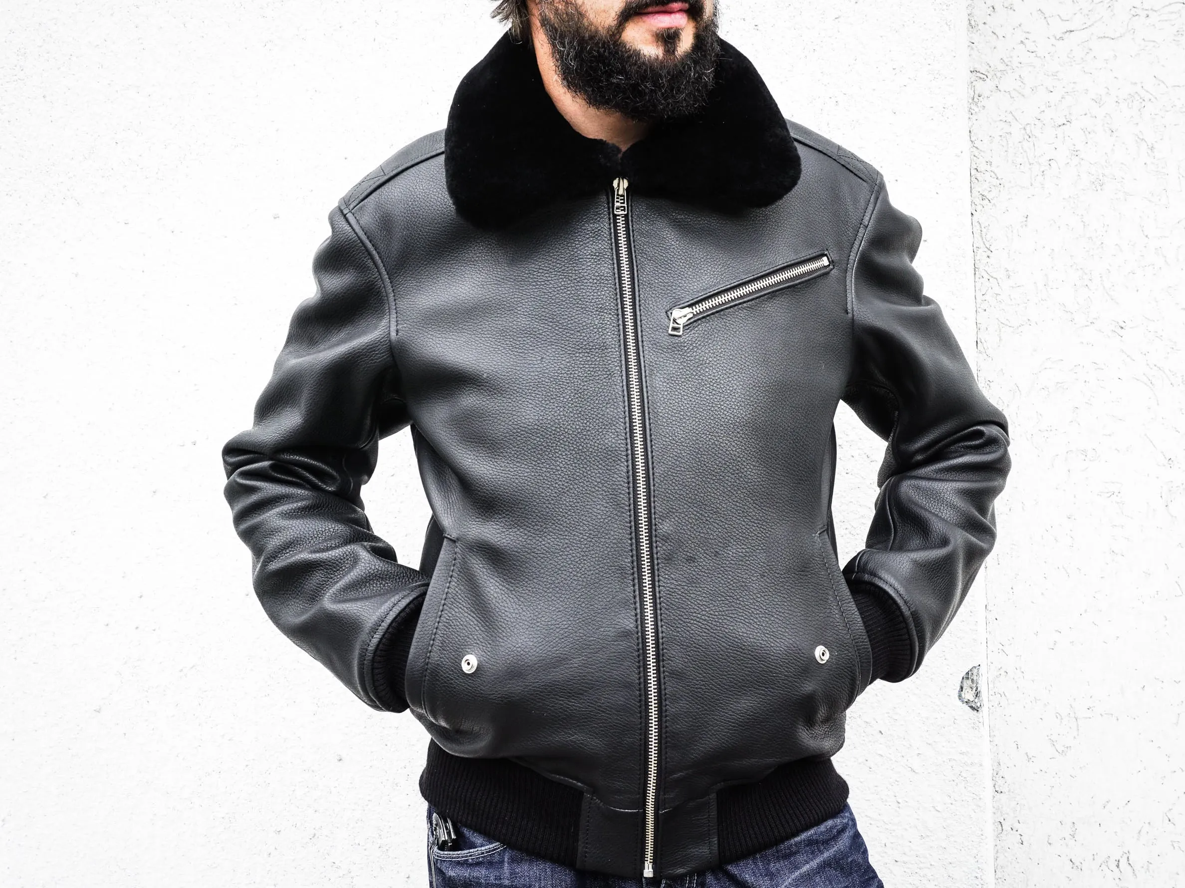 Men's Aviator Leather Jacket | Classic Leather Bomber Jacket