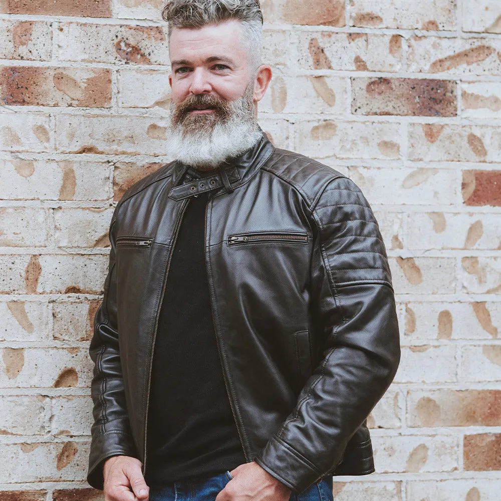 Men's Cafe Racer Leather Jacket | KC Leather Signature Range - Marlon