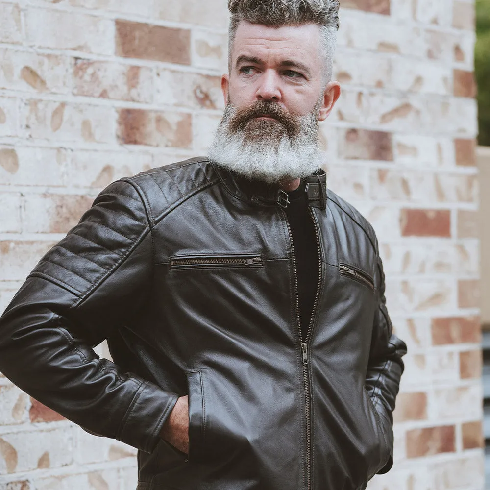 Men's Cafe Racer Leather Jacket | KC Leather Signature Range - Marlon