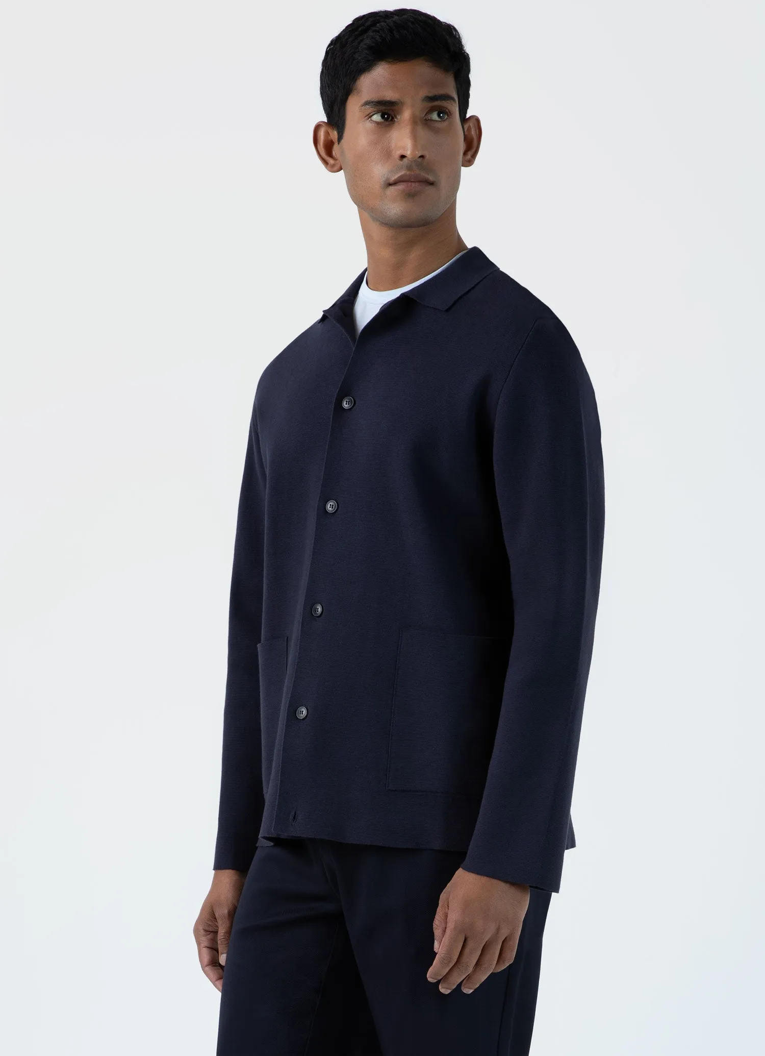 Stylish Mens Navy Milano Knit Jacket with Modern Fit