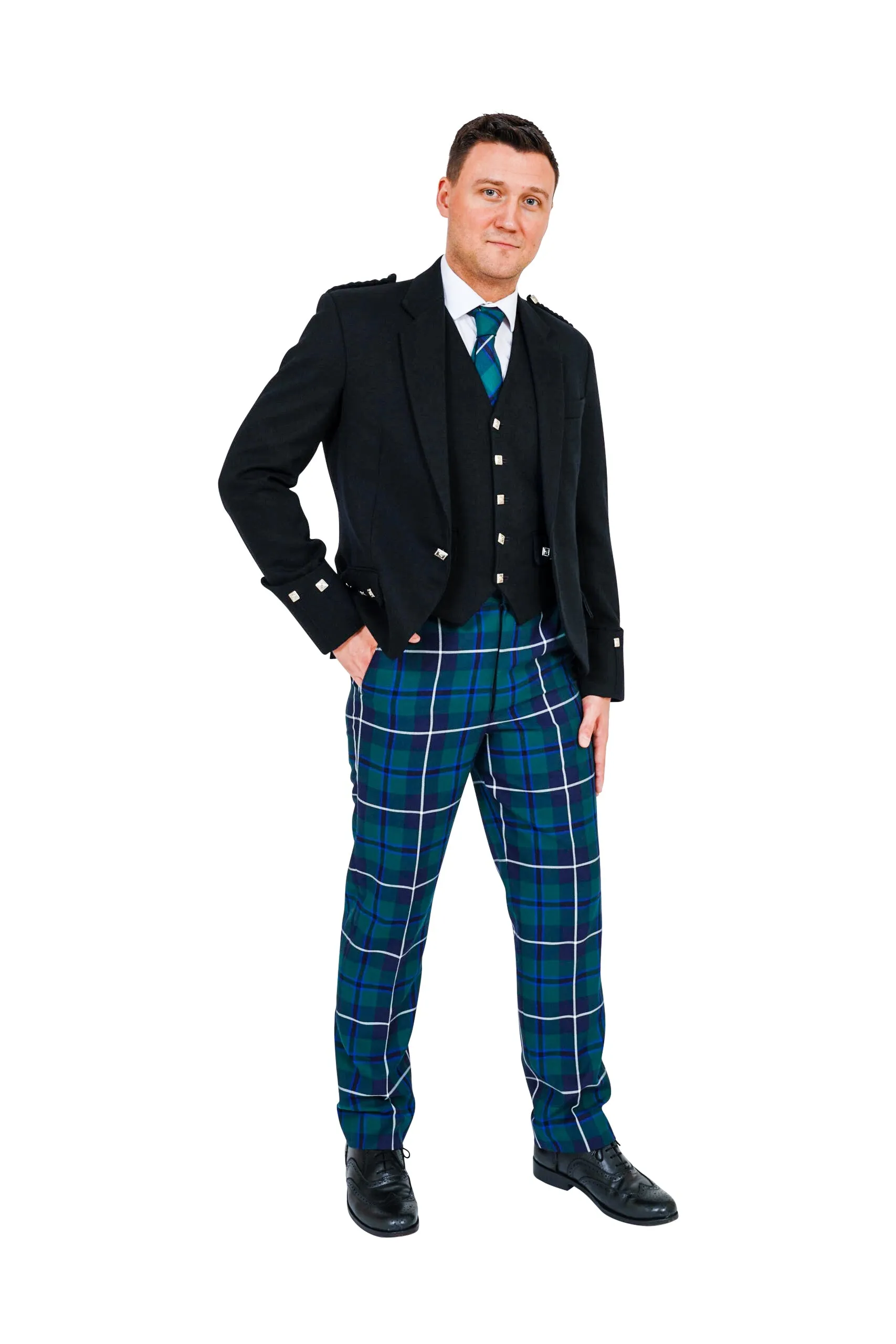 Modern Douglas tartan trews hire outfit