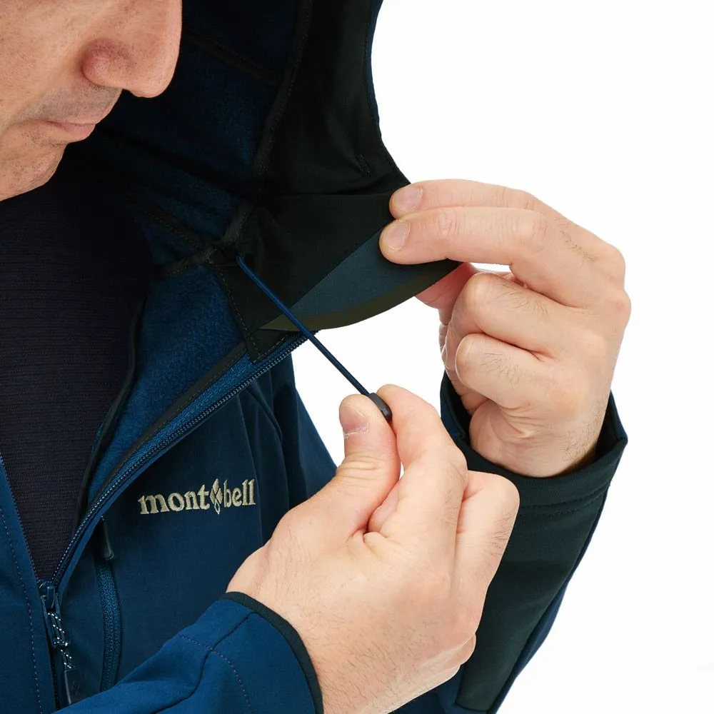 Montbell Jacket Men's CLIMAPRO 200 Hooded Black - Wind resistance Water repellent