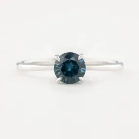 Nina Ring 0.91ct Peacock Blue Green Montana Sapphire, 14k White Gold (One of a kind)