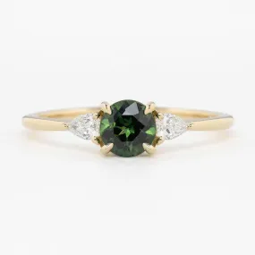 Olivia Ring 0.76ct Green Queensland Sapphire Ring, 14k Yellow Gold (One of a kind)