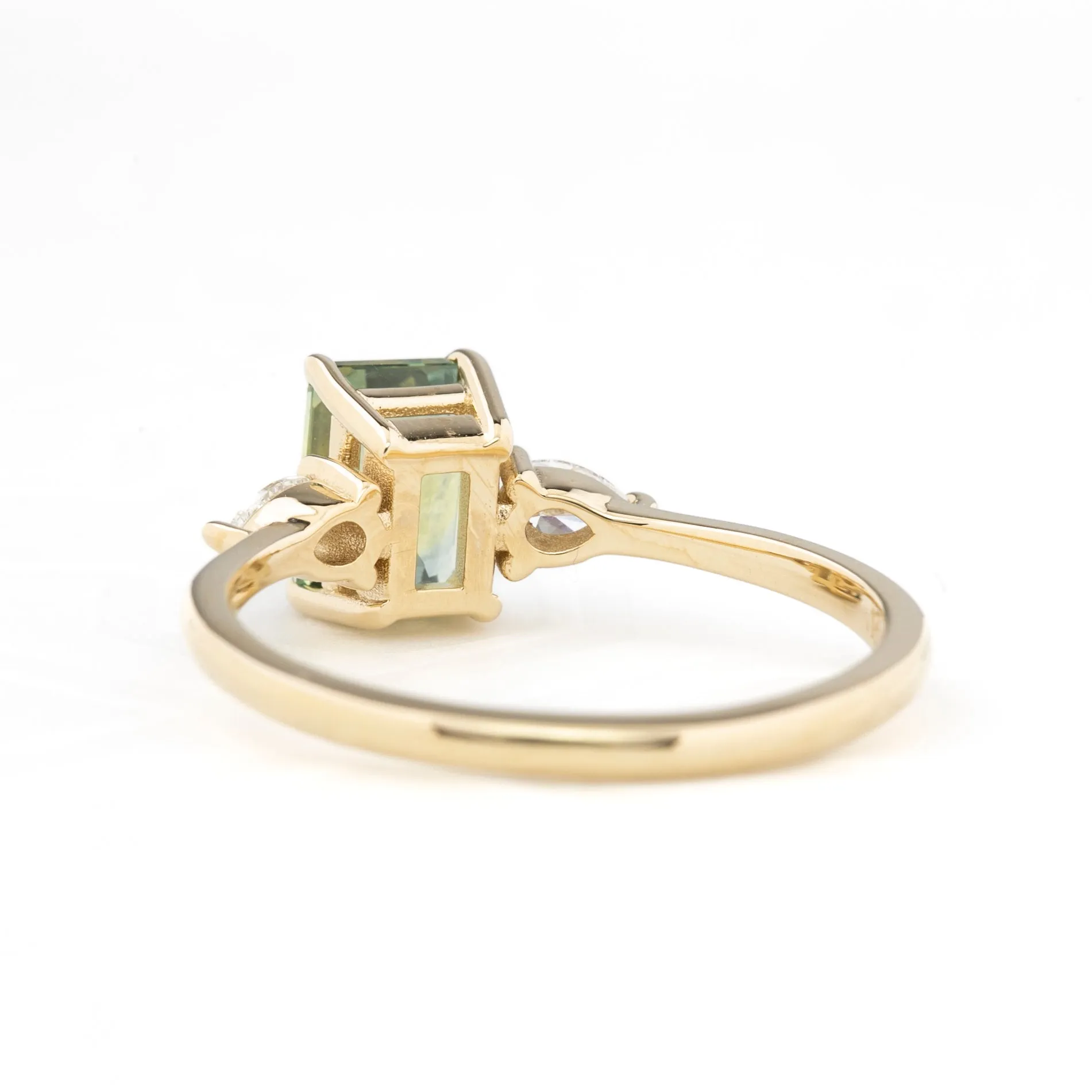 Olivia Ring 1.55ct Green Montana Sapphire, 14k Yellow Gold (One of a kind)