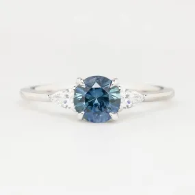 Olivia Ring - 1ct Blue Montana Sapphire, 14k White Gold (One of a kind)