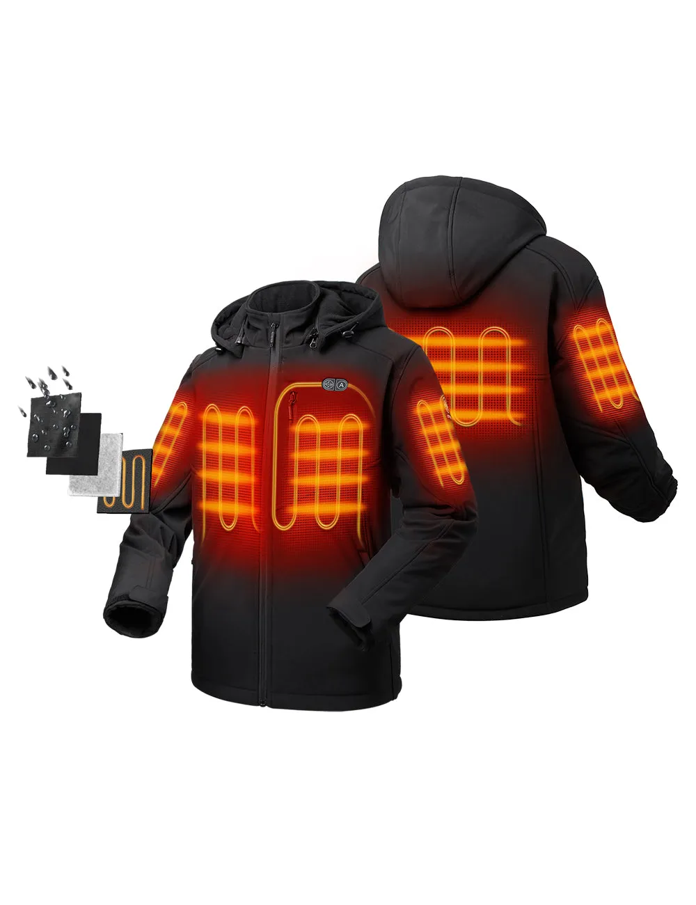 (Open-box) Men's Dual Control Heated Jacket with 5 Heating Zones (Battery Set Not Included)