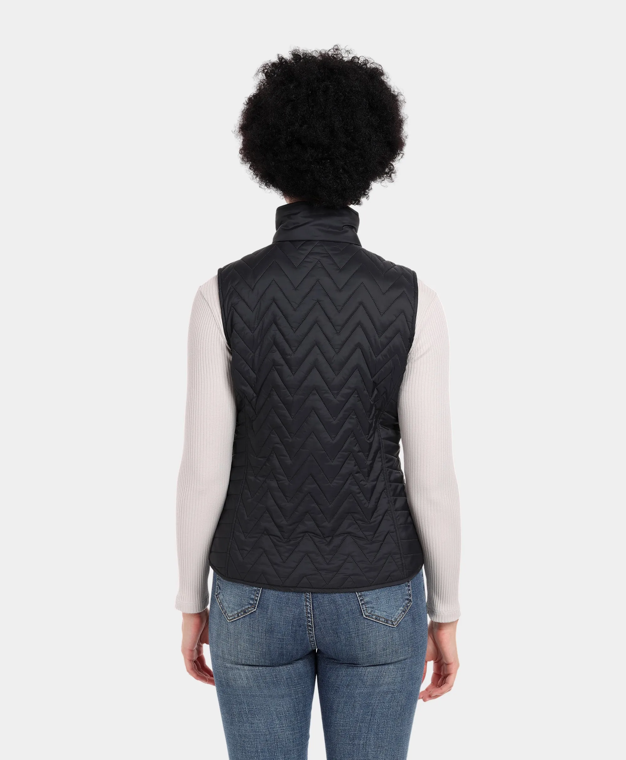 (Open-Box) Women's Heated Chevron Quilted Vest (Battery Set Not Included)