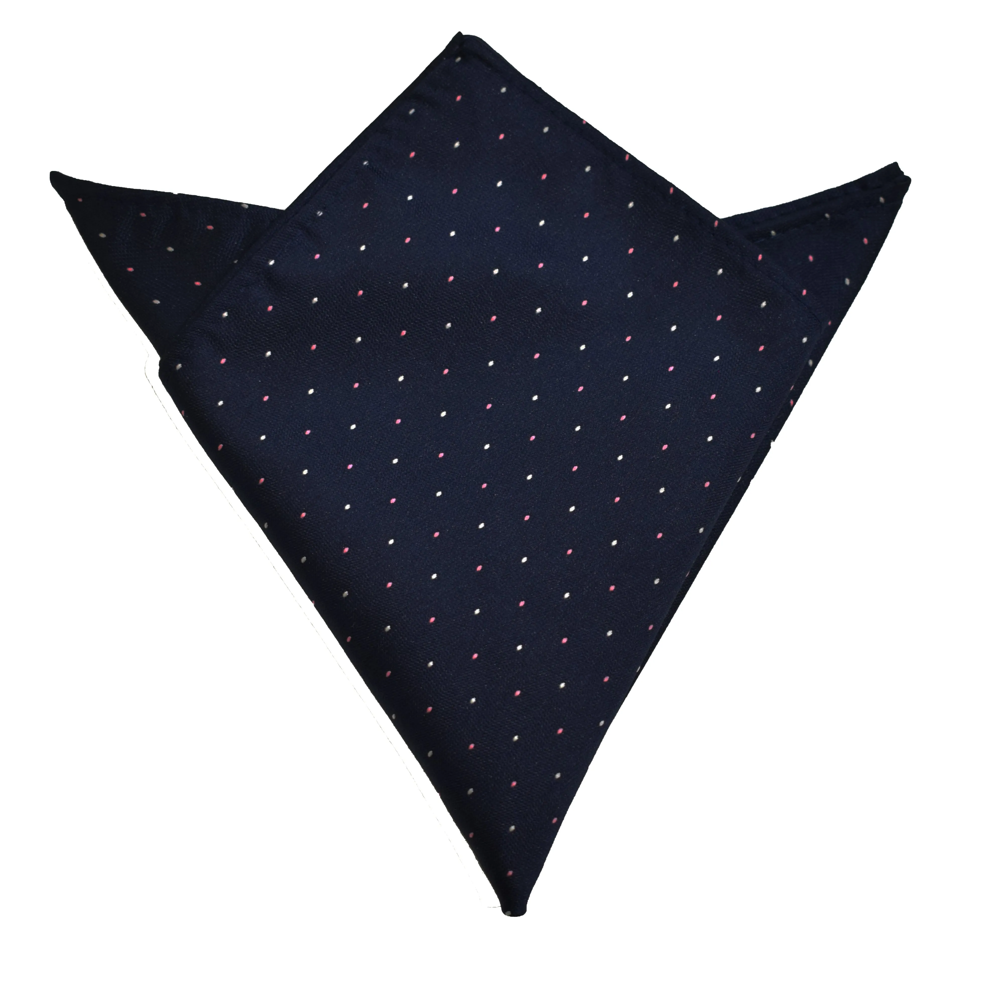 Pocket Square - Navy Pink Micro Polkadot