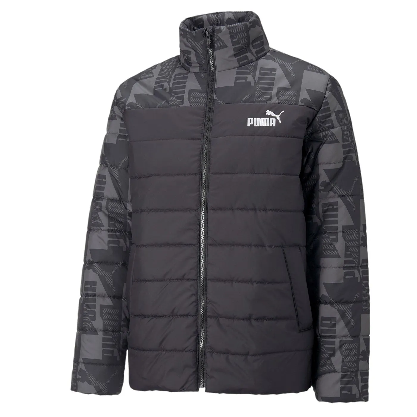 Puma Men's quilted jacket and print ESS Padded AOP Jacket 849347 01 black