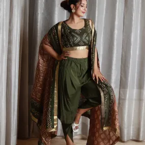 Pure silk Garchola drape jacket and dhoti dress