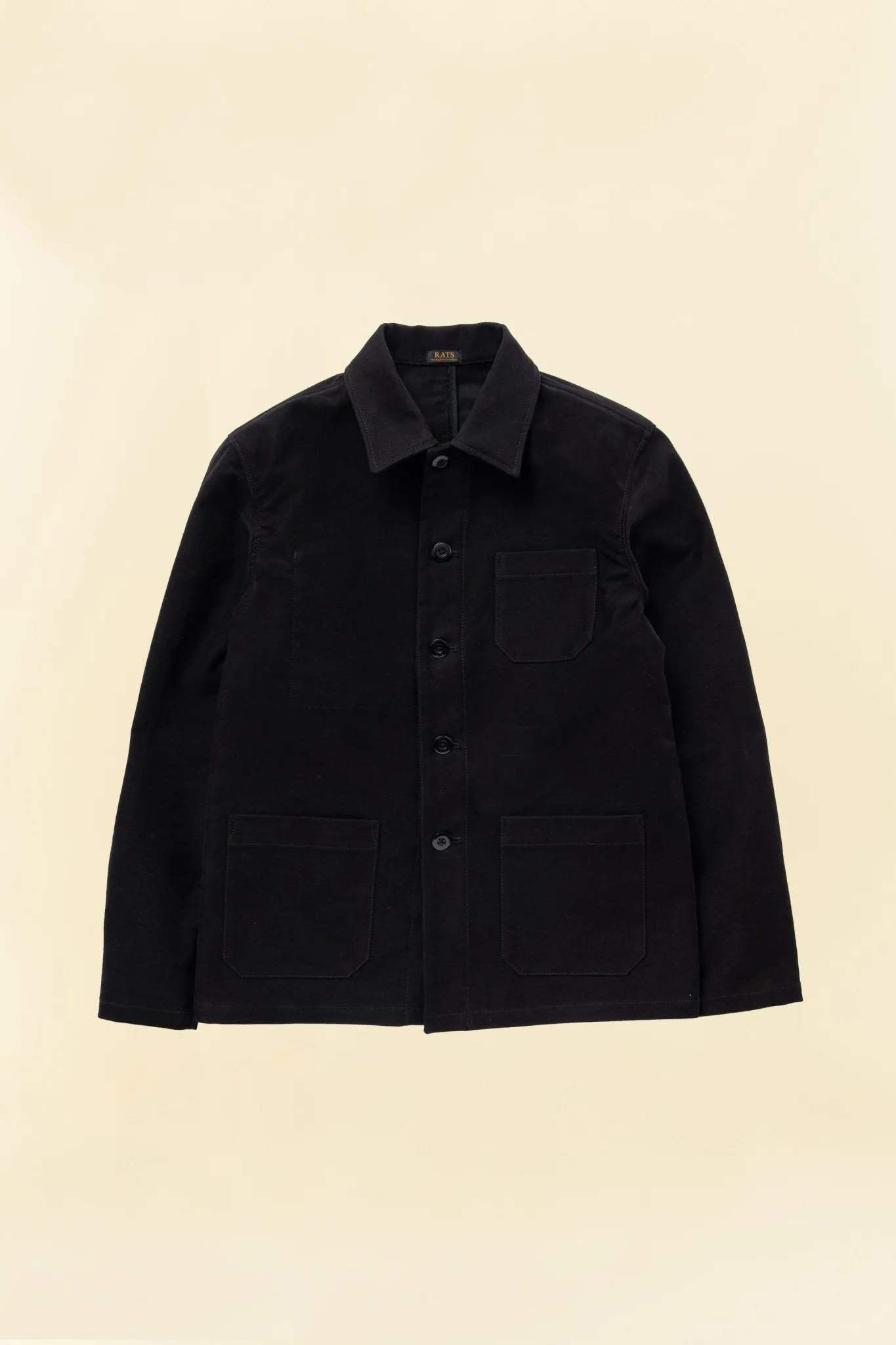 Rats French Work Jacket - Black Moleskin