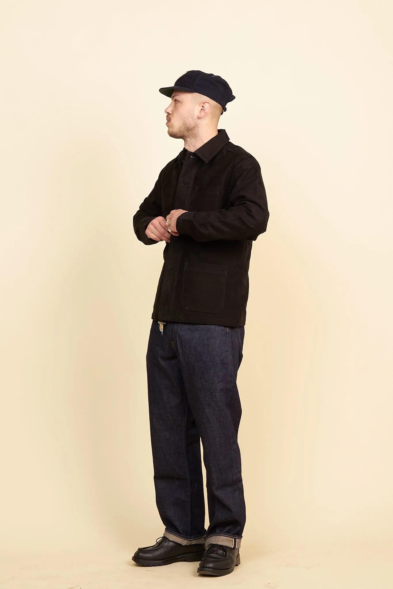 Rats French Work Jacket - Black Moleskin