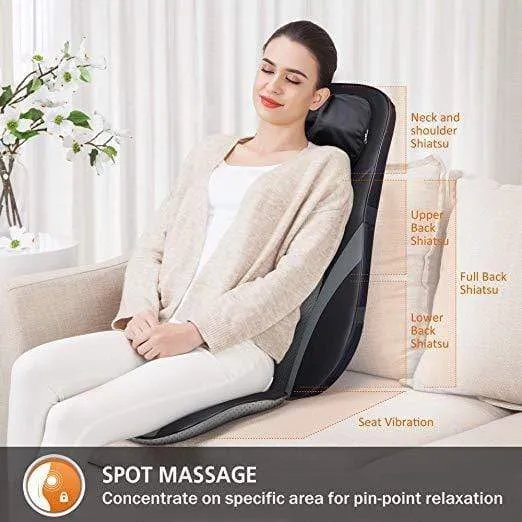 Shiatsu Back Massager with Heat & Deep Kneading Massage Chair Pad - 234