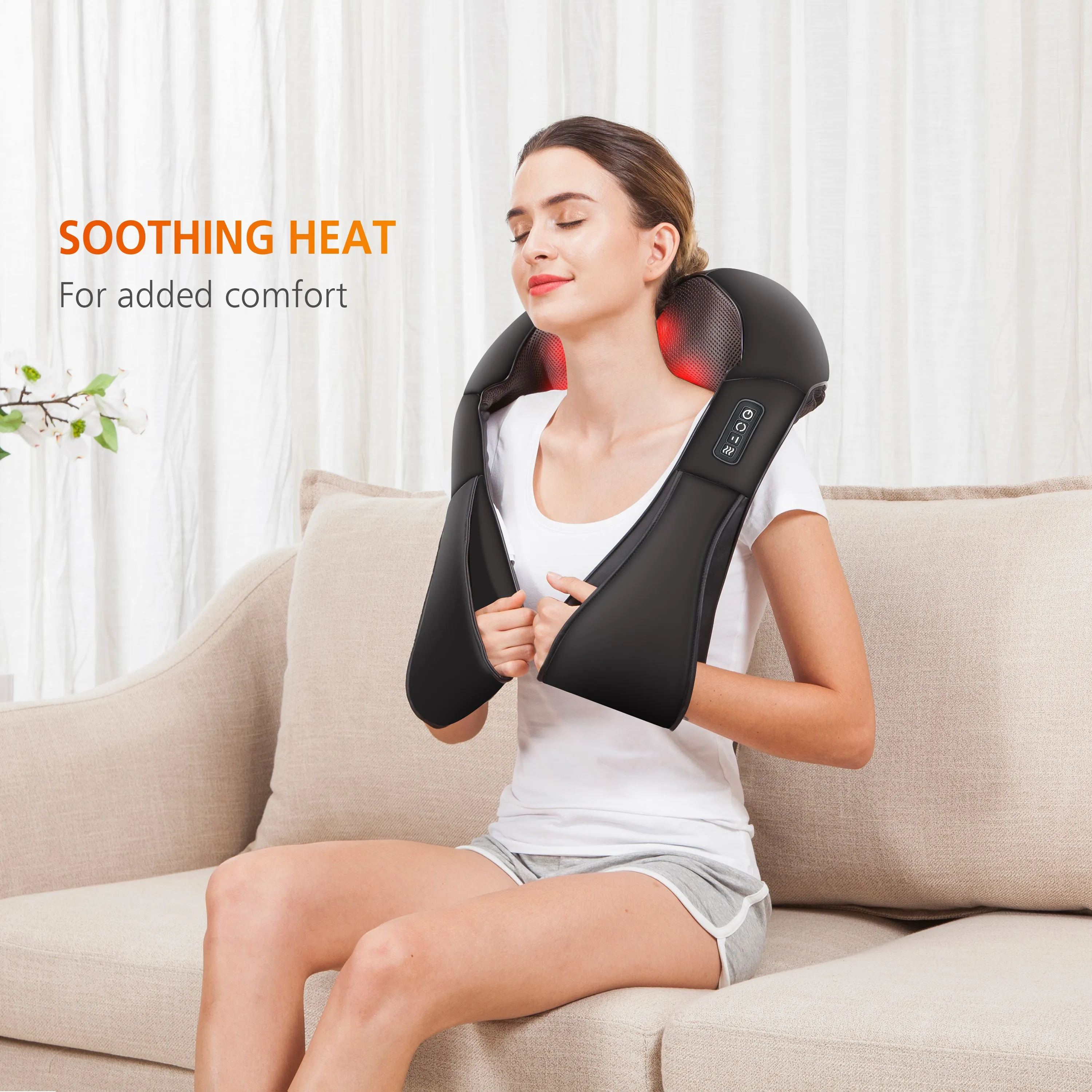 Shiatsu Neck Massager with Heat,Back Massager,Neck and Shoulder Massager with 3D Roller - 632