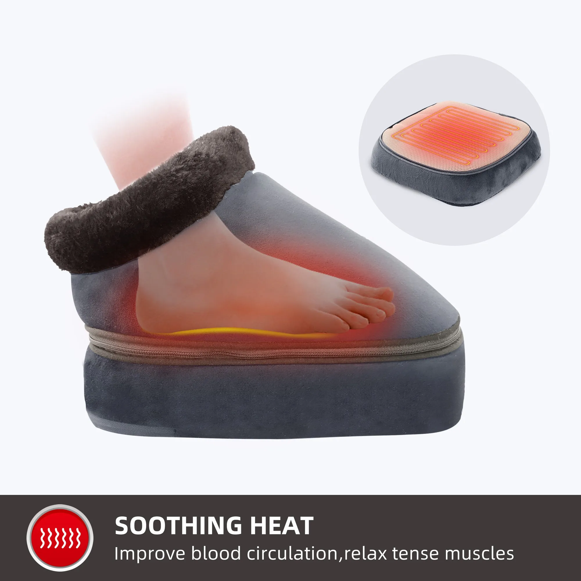 Snailax 3-in-1 Foot Warmer and Vibration Foot Massager & Back Massager with Heat -- 522VG