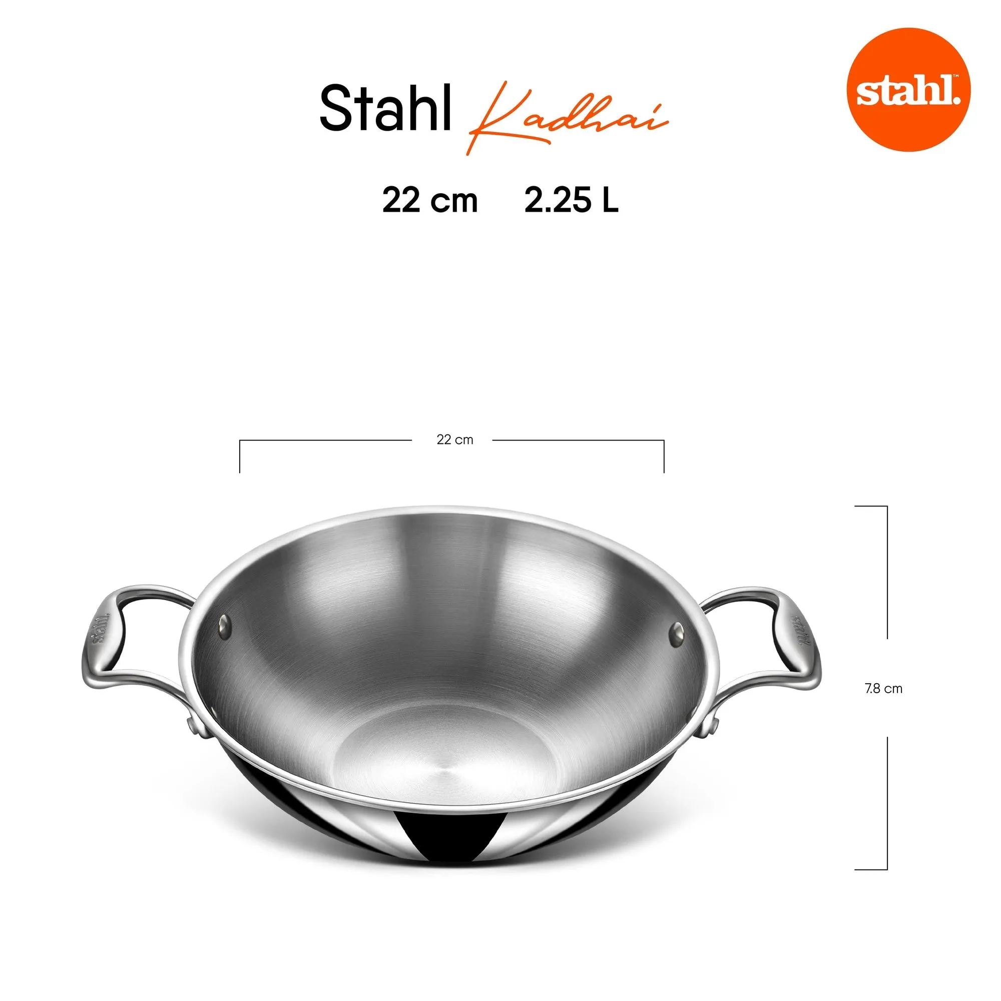 Stahl Stainless Steel Triply Artisan Kadhai